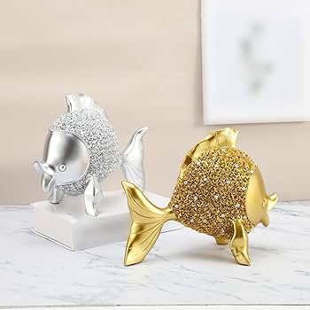 Amazon.co.jp: [dhiuebc] 金魚の置物 置物 金魚 風水 おしゃれ F